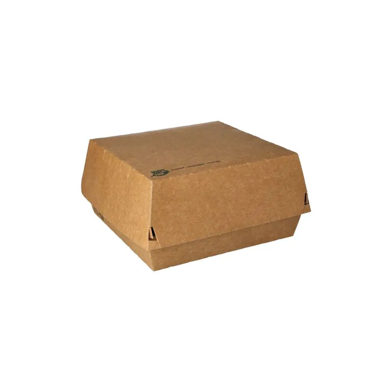 Burgerboxen, Pappe "pure" 18,5 x 18,5 cm braun "100% Fair" XXL - Bild 3