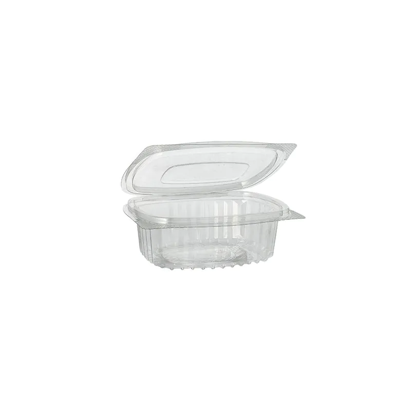 Feinkostbecher & Salatschalen To Go mit Klappdeckel, R-PET oval 250 ml - Bild 1 Feinkostbecher & Salatschalen To Go mit Klappdeckel, R-PET oval 250 ml - Bild 1