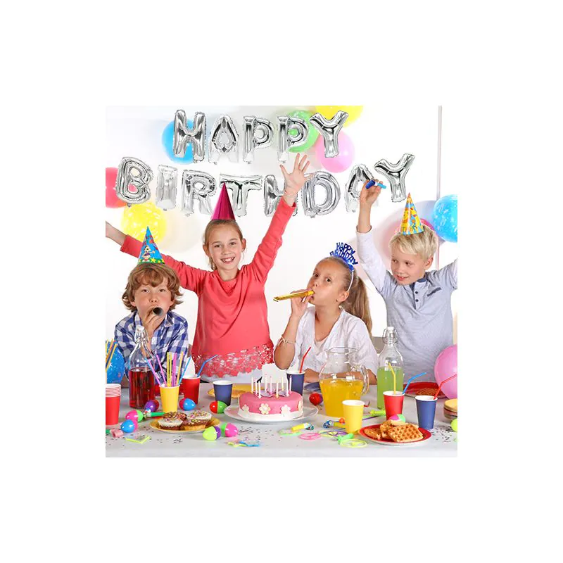 Folienluftballon-Set silber für Geburtstag "Happy Birthday" - Bild 2