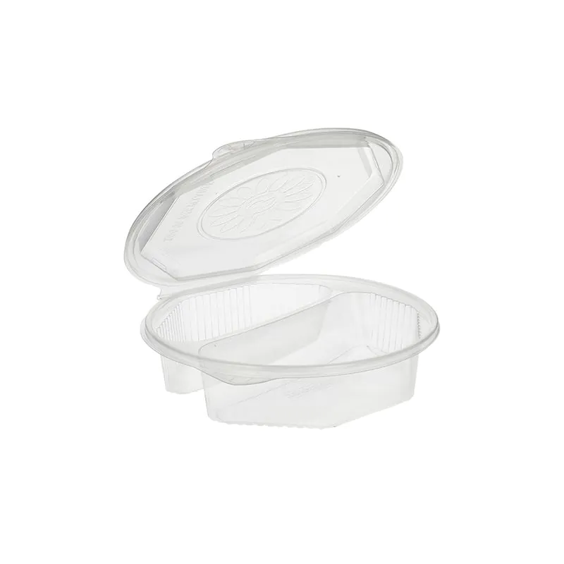 Menüboxen mit Klappdeckeln 900 ml, PP 2-geteilt 21,5 x 21,5 cm transparent 8-eckig - Bild 1 Menüboxen mit Klappdeckeln 900 ml, PP 2-geteilt 21,5 x 21,5 cm transparent 8-eckig - Bild 1