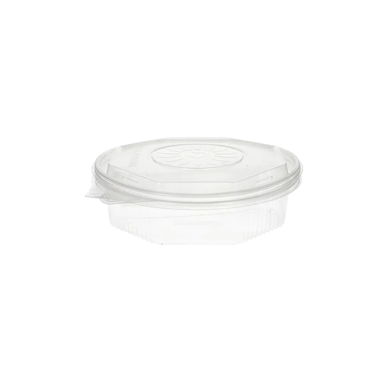 Menüboxen mit Klappdeckeln 900 ml, PP 2-geteilt 21,5 x 21,5 cm transparent 8-eckig - Bild 3