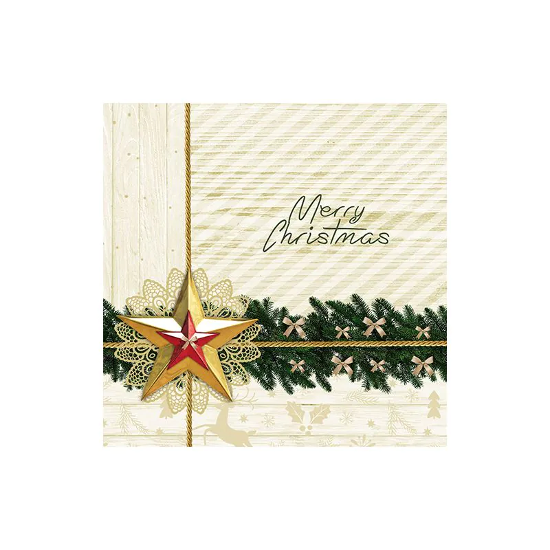 Servietten, 3-lagig 1/4-Falz 25 x 25 cm "Golden Star" - Bild 1 Servietten, 3-lagig 1/4-Falz 25 x 25 cm "Golden Star" - Bild 1