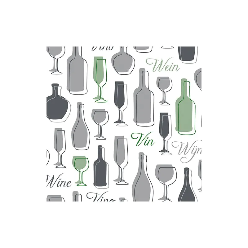 Servietten, 3-lagig 1/4-Falz 33 x 33 cm grün "Wine" - Bild 1 Servietten, 3-lagig 1/4-Falz 33 x 33 cm grün "Wine" - Bild 1
