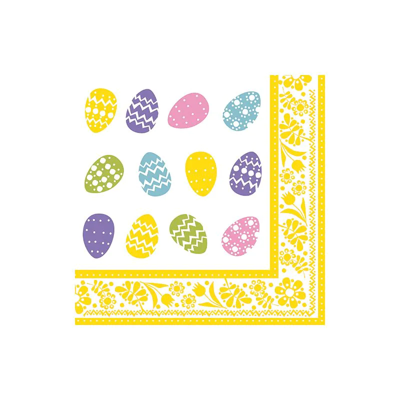 Servietten, 3-lagig 1/4-Falz 40 x 40 cm "Coloured Eggs" - Bild 1 Servietten, 3-lagig 1/4-Falz 40 x 40 cm "Coloured Eggs" - Bild 1