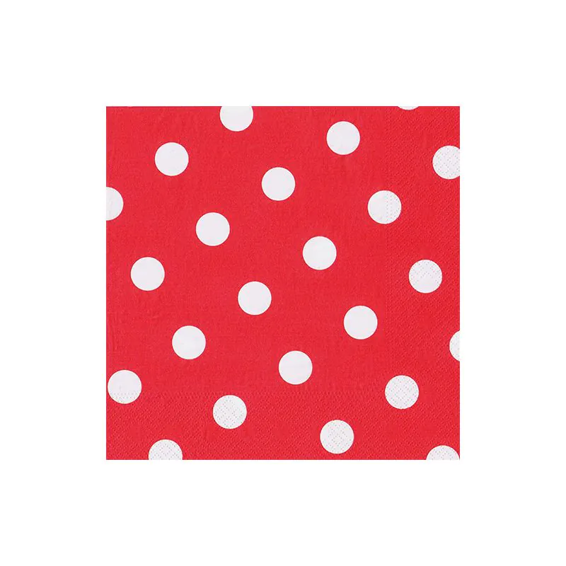Servietten, rot 3-lagig 1/4-Falz 40 x 40 cm "Dots" - Bild 1 Servietten, rot 3-lagig 1/4-Falz 40 x 40 cm "Dots" - Bild 1