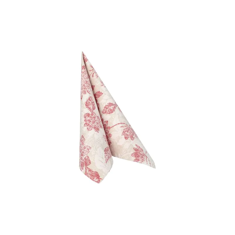 Servietten "ROYAL Collection" 1/4-Falz 40 x 40 cm bordeaux "Flowers" - Bild 2