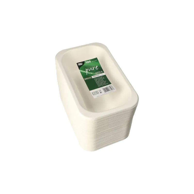 Siegelschalen aus Zuckerrohr, ungeteilt, 950 ml, 15 x 24 cm, weiss - Bild 2