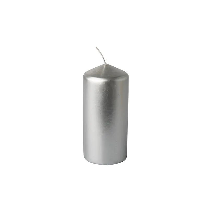 Stumpenkerzen silber Ø 60 mm · 130 mm - Bild 1 Stumpenkerzen silber Ø 60 mm · 130 mm - Bild 1