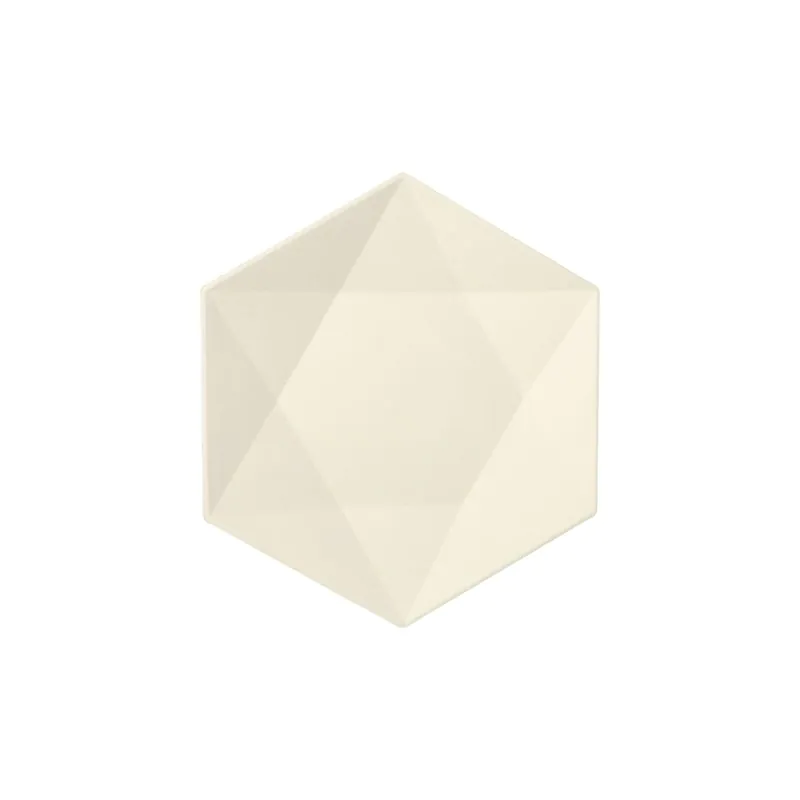Teller aus Zuckerrohr "pure" 6-eckig 26 x 23 cm weiss "Diamond" - Bild 4