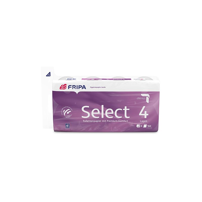Toilettenpapier 4-lagig, "Select" hochweiß, 160 Blatt pro Rolle - Bild 1 Toilettenpapier 4-lagig, "Select" hochweiß, 160 Blatt pro Rolle - Bild 1