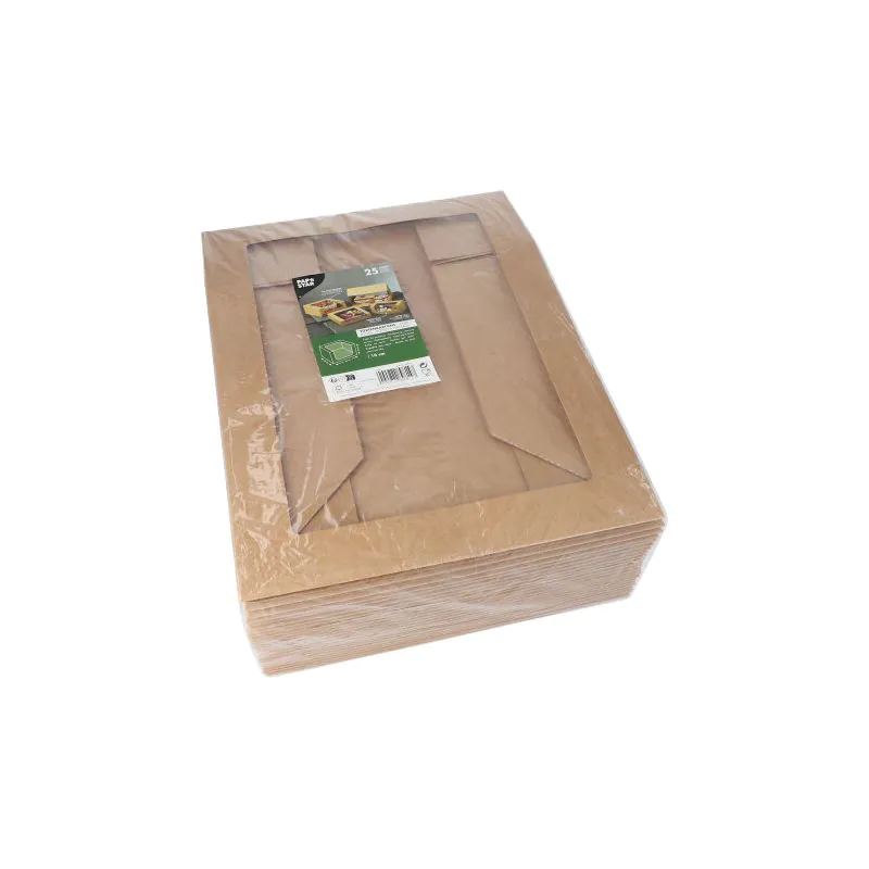 Tortenkartons mit Deckel eckig 10 cm x 30 cm x 30 cm mit Sichtfenster aus PLA - Bild 3