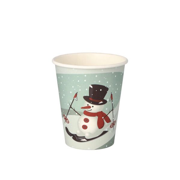 Pappbecher "To Go", 0,2 l Ø 8 cm · 9,2 cm "Snowman" - Bild 1