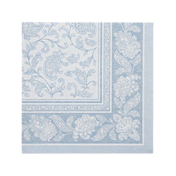 Servietten "ROYAL Collection" 1/4-Falz 40 x 40 cm arktikblau "Ornaments" - Bild 1