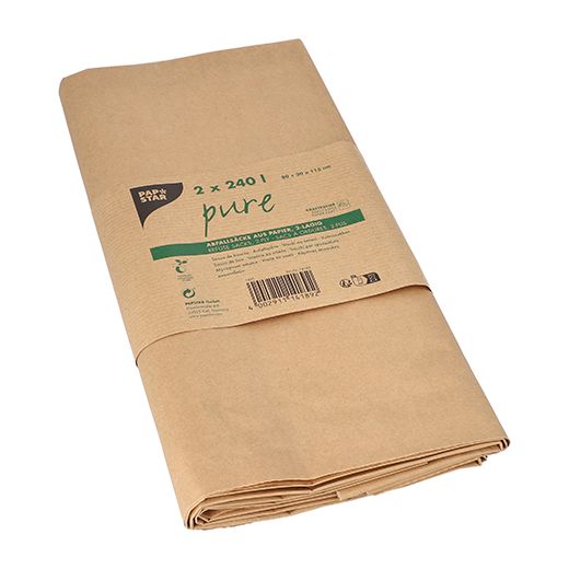 Abfallsäcke aus Papier "pure" 240 l 115 cm x 80 cm x 30 cm rjava , 2-slojne 1