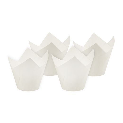 Modelčki za peko Ø 5 cm · 8,5 cm bela "Tulip" 1