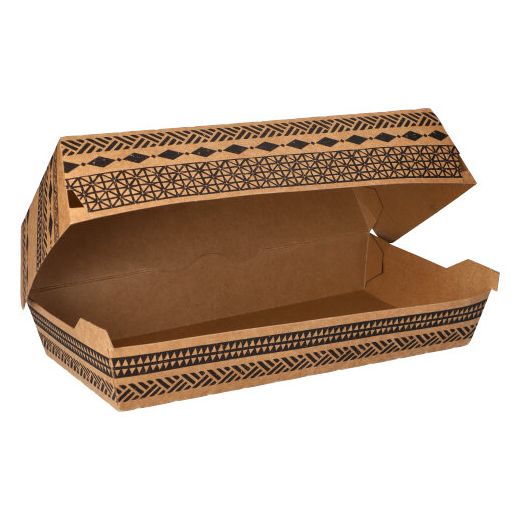 Škatla za bageto; material iz svežega kartona 7,5 cm x 10,7 cm x 21 cm rjava "Maori" velik 1