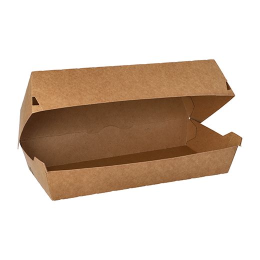 Škatla za bageto; material iz svežega kartona "pure" 7,5 cm x 10,7 cm x 22 cm rjava "100% Fair" velik 1