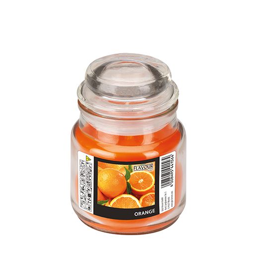"Flavour by GALA" Dišeča sveča v kozarcu Ø 63 mm · 85 mm oranžna - pomaranča 1