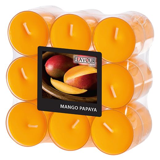 "Flavour by GALA" Dišeče lučke Ø 38 mm · 24 mm pfirsich - Mango-Papaya v polikarbonatnem lončku 1