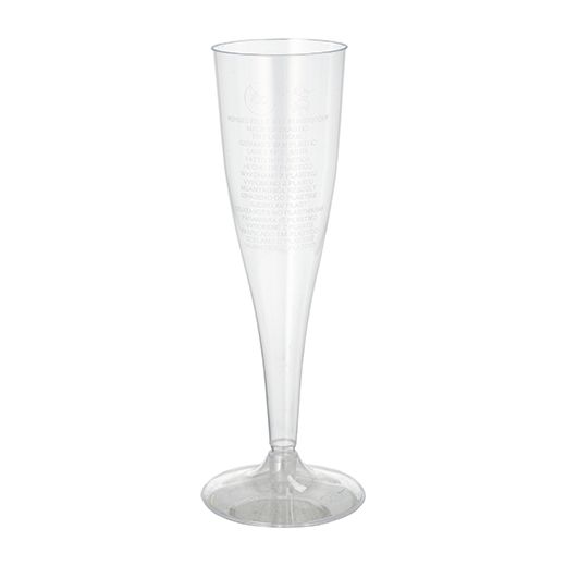 Kozarci za peneče vino, PS 0,1 l Ø 5 cm · 17,5 cm kristalno jasno s crystal clear podstavkom 1