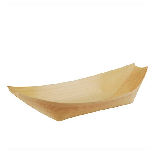 Fingerfood - skodele, lesene "pure" 25 cm x 10 cm "Ladjica" 1