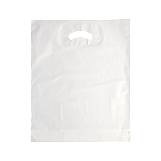Nosilne vrečke z odprtinami za oprijem, HDPE 44 cm x 36 cm x 9 cm bela 1