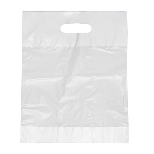 Nosilne vrečke z odprtinami za oprijem, HDPE 50 cm x 45 cm x 8 cm bela 1