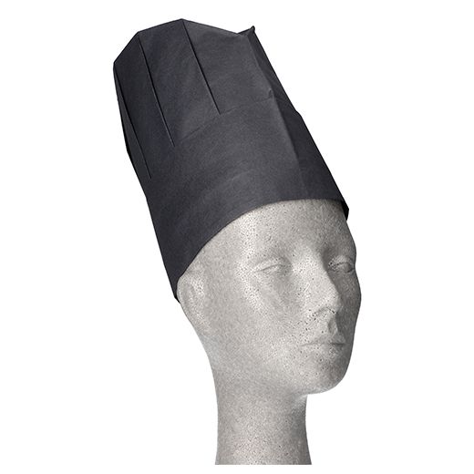 "WORK-INN/-PS" Šefovska kapa, krep papir 23 cm x 27,7 cm črna "Provence" nastavljive velikosti 1