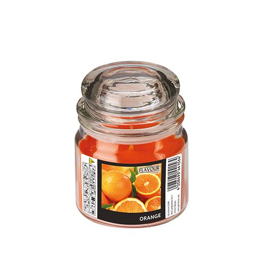 "Flavour by GALA" Dišeča sveča v kozarcu, MAXI Ø 90 mm · 120 mm oranžna - pomaranča 1