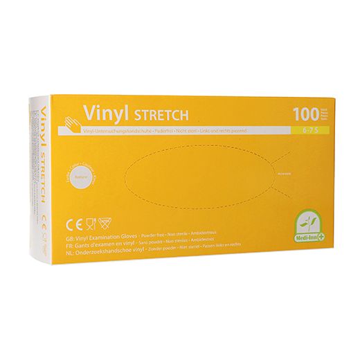 "Medi-Inn®" Vinyl rokavice, brez pudra "Stretch" velikost S 1