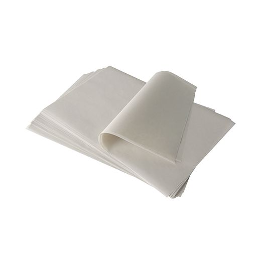 Mesarski papir, povoščen "pure" kvadratna 37,5 cm x 25 cm bela , palmov vosek - premaz à 12,5 kg, odporno na mašcobe 1