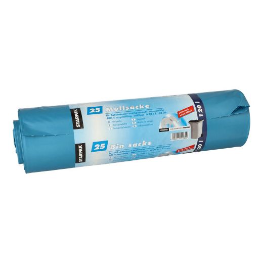 Vreče za smeti, LDPE 120 l 110 cm x 70 cm modra extra močne in posebej odporne na trganje 1