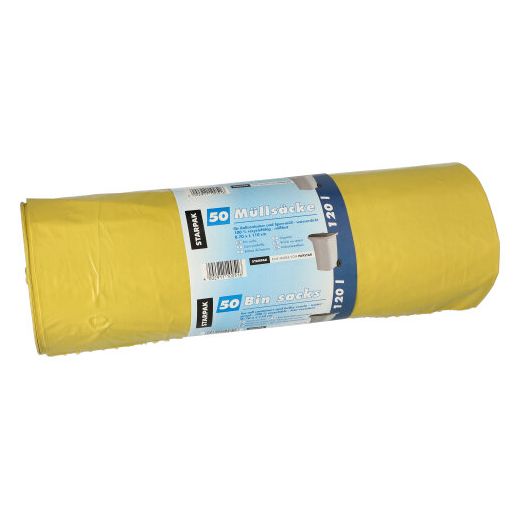 Vreče za smeti, LDPE 120 l 110 cm x 70 cm rumena 1
