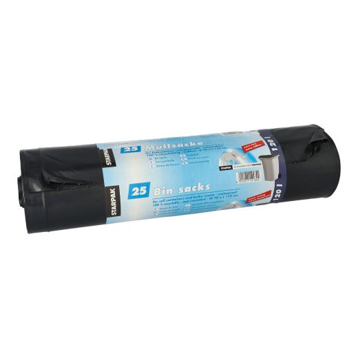 Vreče za smeti, LDPE 120 l 110 cm x 70 cm črna extra močne in posebej odporne na trganje 1