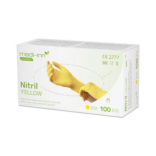 "Medi-Inn® Classic" Nitril rokavice, brez pudra rumena "Nitril Yellow" velikost L 1