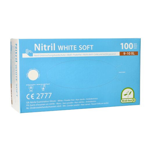 "Medi-Inn®" Nitril rokavice, brez pudra "White Soft" bela velikost XL 1