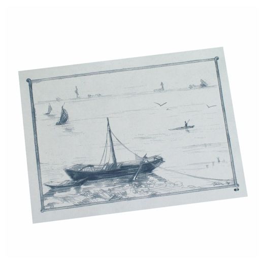 Pogrinjki, papir 30 cm x 40 cm bela "Rowing boat" 1
