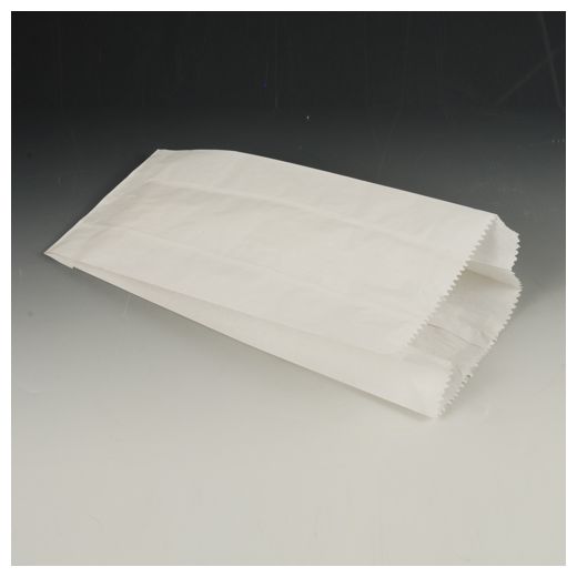 Papirnate vrečke, celuloza, rilane 28 cm x 13 cm x 7 cm bela vsebina 1.5 kg 1