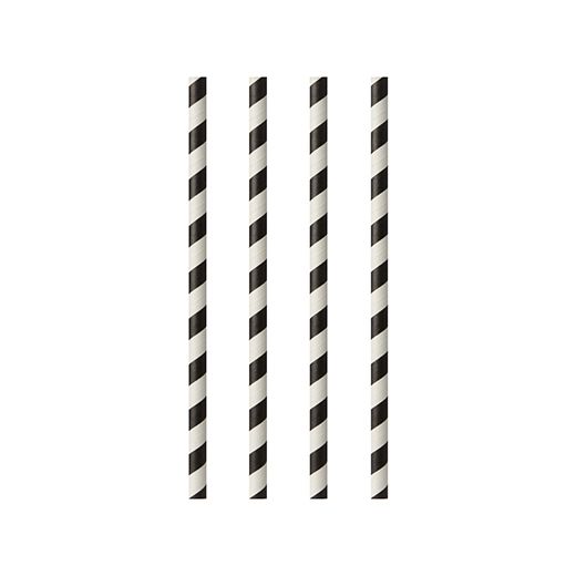 Slamice iz papirja Ø 6 mm · 20 cm črna/bela "Stripes" 1