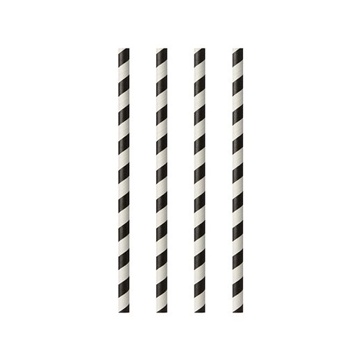 Slamice iz papirja Ø 6 mm · 20 cm črna/bela "Stripes" 1