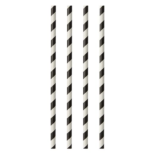 Slamice iz papirja Ø 6 mm · 29 cm črna/bela "Stripes" 1