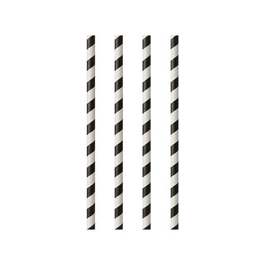 Slamice iz papirja Ø 6 mm · 24 cm črna/bela "Stripes" 1