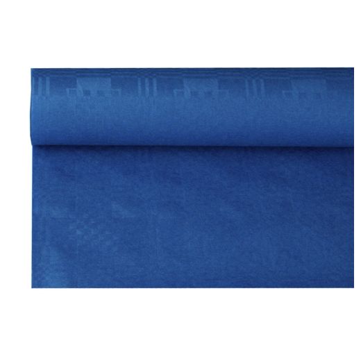 Namizni prt, papir, damast izgled 8 m x 1,2 m temno modra 1