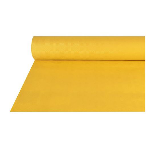 Namizni prt, papir, damast izgled 50 m x 1 m rumena 1