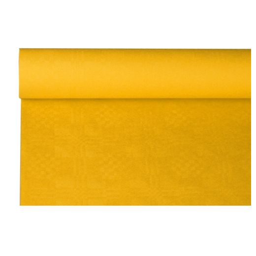 Namizni prt, papir, damast izgled 8 m x 1,2 m rumena 1