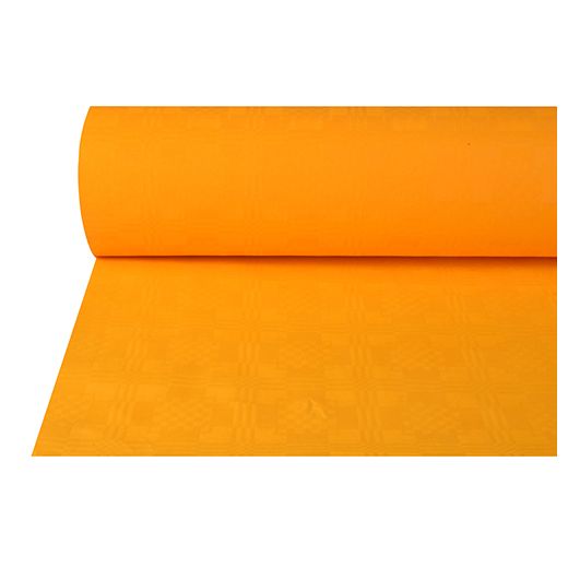 Namizni prt, papir, damast izgled 50 m x 1 m oranžna 1