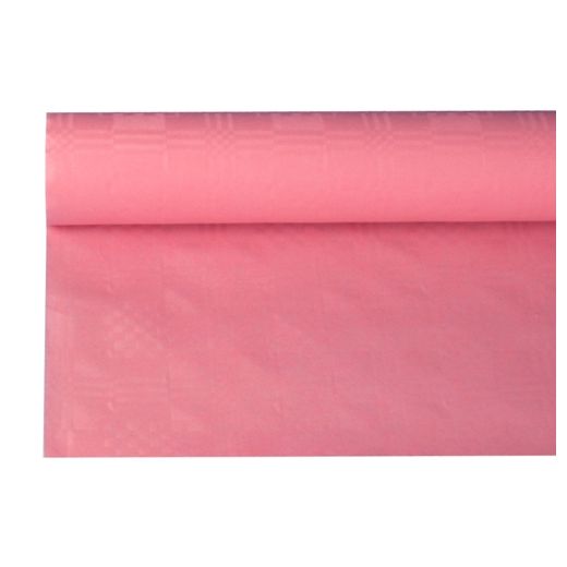 Namizni prt, papir, damast izgled 8 m x 1,2 m roza 1