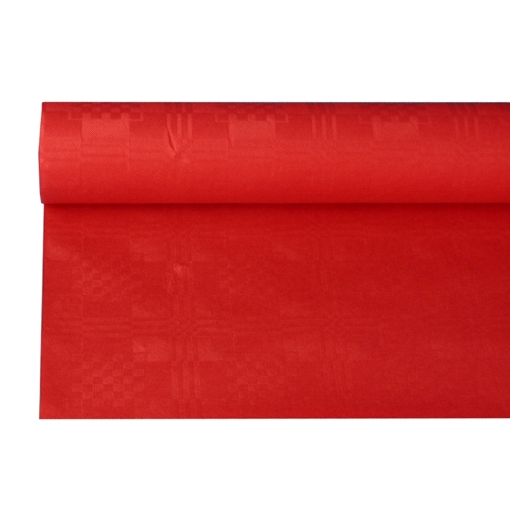 Namizni prt, papir, damast izgled 8 m x 1,2 m rdeča 1