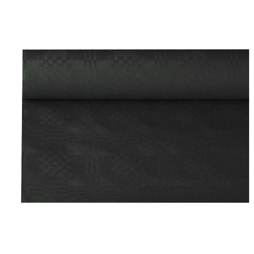 Namizni prt, papir, damast izgled 8 m x 1,2 m črna 1