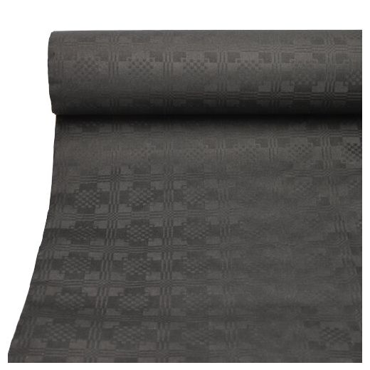 Namizni prt, papir, damast izgled 50 m x 1 m črna 1